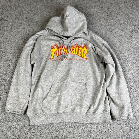 Thrasher Other - THRASHER Sweatshirt Mens M Hoodie Pullover Sweater Flames Magazine Distressed